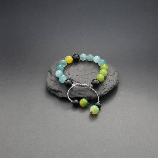 Handcrafted Gemstone Bead Bracelet - Unisex Jewellery for Men and Women, Design name: Moonlight