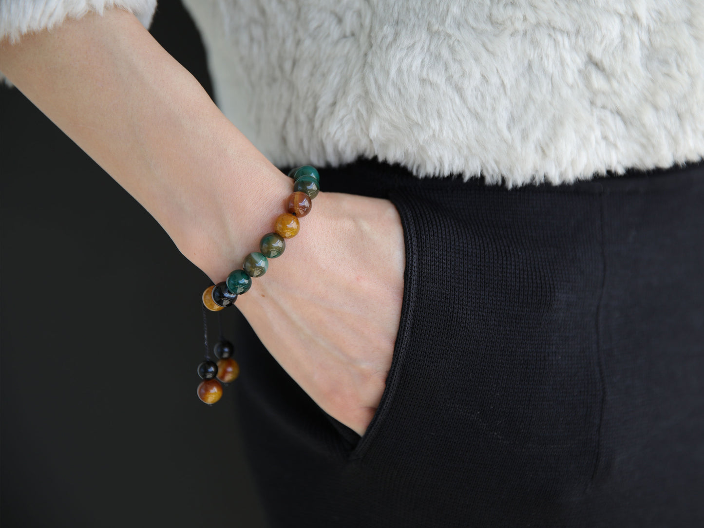 Handcrafted Gemstone Bead Bracelet - Unisex Jewellery for Men and Women, Design name: It's ok